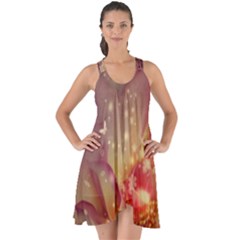 Wonderful Roses With Butterflies And Light Effects Show Some Back Chiffon Dress by FantasyWorld7