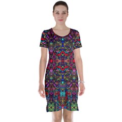 Color Maze Of Minds Short Sleeve Nightdress by MRTACPANS