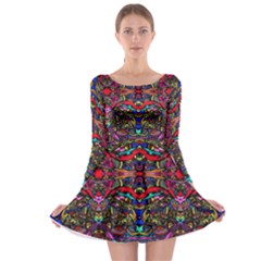 Color Maze Of Minds Long Sleeve Skater Dress by MRTACPANS