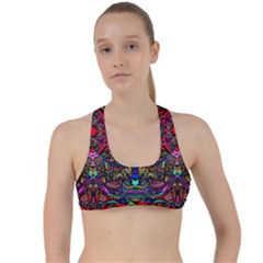 Color Maze Of Minds Criss Cross Racerback Sports Bra by MRTACPANS