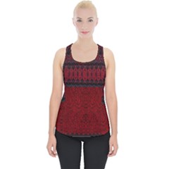 Crush Red Lace Two Patterns  Piece Up Tank Top