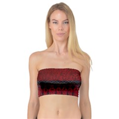 Crush Red Lace Two Pattern By Flipstylez Designs Bandeau Top by flipstylezfashionsLLC