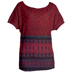 Crush Red Lace Two Pattern By Flipstylez Designs Women s Oversized Tee by flipstylezfashionsLLC