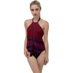 Crush Red Lace Two Pattern By Flipstylez Designs Go With The Flow One Piece Swimsuit by flipstylezfashionsLLC