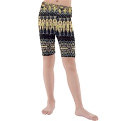 Creative Peach Multi Pattern Designs Kids  Mid Length Swim Shorts by flipstylezfashionsLLC