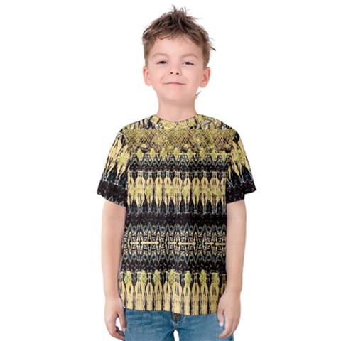 Creative Peach Multi Pattern Designs Kids  Cotton Tee by flipstylezfashionsLLC