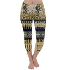 Creative Peach Multi Pattern Designs Capri Winter Leggings 