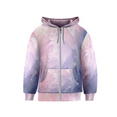 Wonderful Roses In Soft Colors Kids  Zipper Hoodie by FantasyWorld7