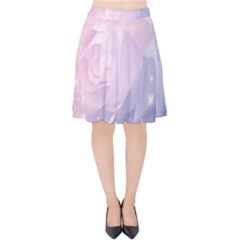 Wonderful Roses In Soft Colors Velvet High Waist Skirt by FantasyWorld7