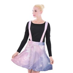 Wonderful Roses In Soft Colors Suspender Skater Skirt by FantasyWorld7