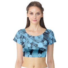 Atomic Blue Short Sleeve Crop Top by WILLBIRDWELL