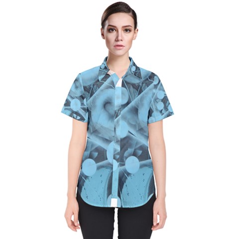 Atomic Blue Women s Short Sleeve Shirt by WILLBIRDWELL