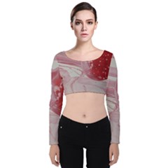 Red Dwarf Velvet Long Sleeve Crop Top by WILLBIRDWELL