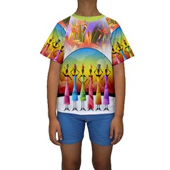 African American Women Kids  Short Sleeve Swimwear by AlteredStates