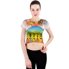 African American Women Crew Neck Crop Top by AlteredStates