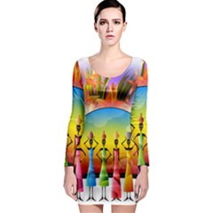 African American Women Long Sleeve Bodycon Dress by AlteredStates