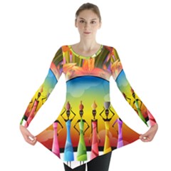 African American Women Long Sleeve Tunic  by AlteredStates