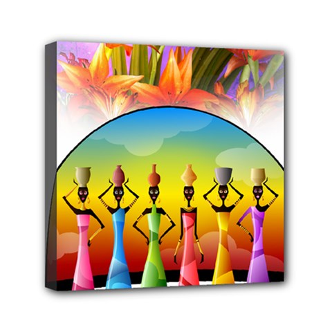 African American Women Mini Canvas 6  X 6  (stretched) by AlteredStates