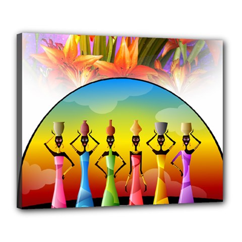 African American Women Canvas 20  X 16  (stretched) by AlteredStates