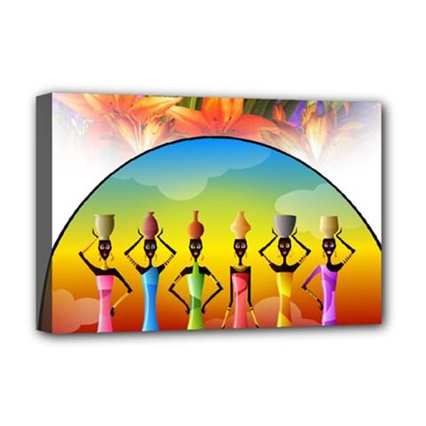 African American Women Deluxe Canvas 18  X 12  (stretched) by AlteredStates