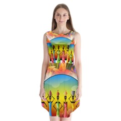 African American Women Sleeveless Chiffon Dress   by AlteredStates