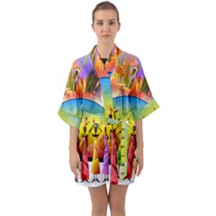 African American Women Quarter Sleeve Kimono Robe by AlteredStates