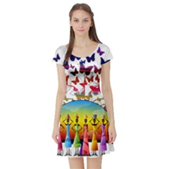 African Americn Art African American Women Short Sleeve Skater Dress