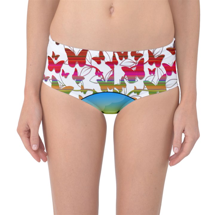 African Americn Art African American Women Mid-Waist Bikini Bottoms