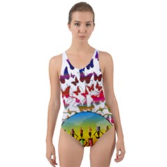 African Americn Art African American Women Cut-out Back One Piece Swimsuit by AlteredStates