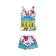 African Americn Art African American Women Kid s Boyleg Swimsuit