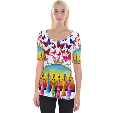 African Americn Art African American Women Wide Neckline Tee by AlteredStates