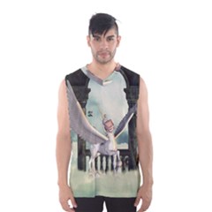 Cute Little Pegasus In The Sky, Cartoon Men s Basketball Tank Top by FantasyWorld7