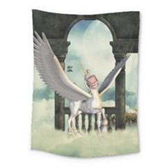 Cute Little Pegasus In The Sky, Cartoon Medium Tapestry by FantasyWorld7