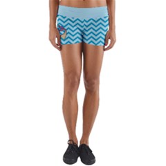 Chevron Mermaid Pattern Yoga Shorts by emilyzragz