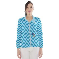 Chevron Mermaid Pattern Windbreaker (women) by emilyzragz