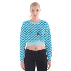 Chevron Mermaid Pattern Cropped Sweatshirt by emilyzragz