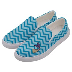 Chevron Mermaid Pattern Men s Canvas Slip Ons by emilyzragz