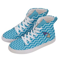 Chevron Mermaid Pattern Women s Hi-top Skate Sneakers by emilyzragz