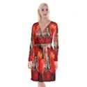 The Fairy Of Music Long Sleeve Velvet Front Wrap Dress View1