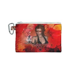 The Fairy Of Music Canvas Cosmetic Bag (small) by FantasyWorld7