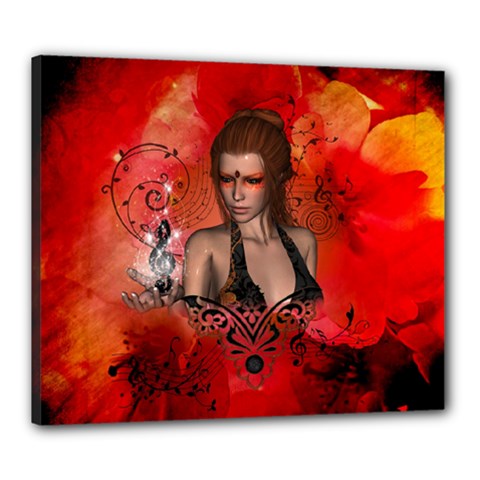 The Fairy Of Music Canvas 24  X 20  (stretched) by FantasyWorld7