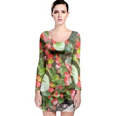 Forest Flowers  Long Sleeve Bodycon Dress