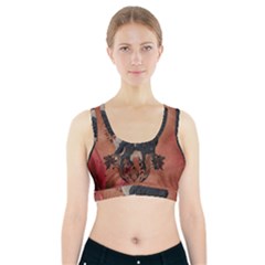 Awesome Black And White Wolf Sports Bra With Pocket by FantasyWorld7