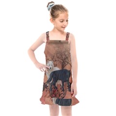 Awesome Black And White Wolf Kids  Overall Dress by FantasyWorld7