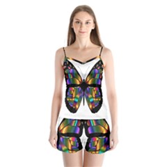 Abstract Animal Art Butterfly Satin Pajamas Set