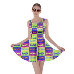 Cartoon Style Marine Life Motif Pattern Skater Dress by dflcprints