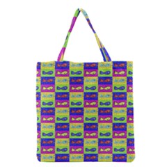 Cartoon Style Marine Life Motif Pattern Grocery Tote Bag by dflcprints