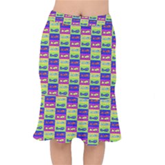 Cartoon Style Marine Life Motif Pattern Mermaid Skirt by dflcprints