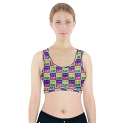 Cartoon Style Marine Life Motif Pattern Sports Bra With Pocket by dflcprints