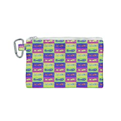 Cartoon Style Marine Life Motif Pattern Canvas Cosmetic Bag (small) by dflcprints